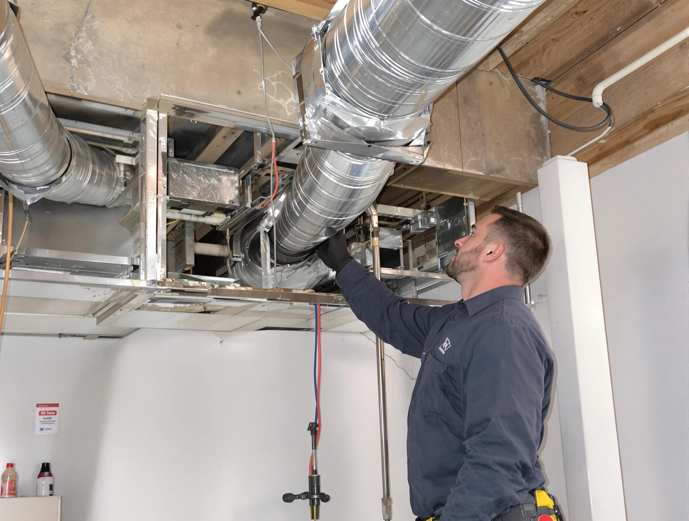 Sun City West Air Duct Cleaning technician performing professional air duct repair using specialized tools in Sun City West