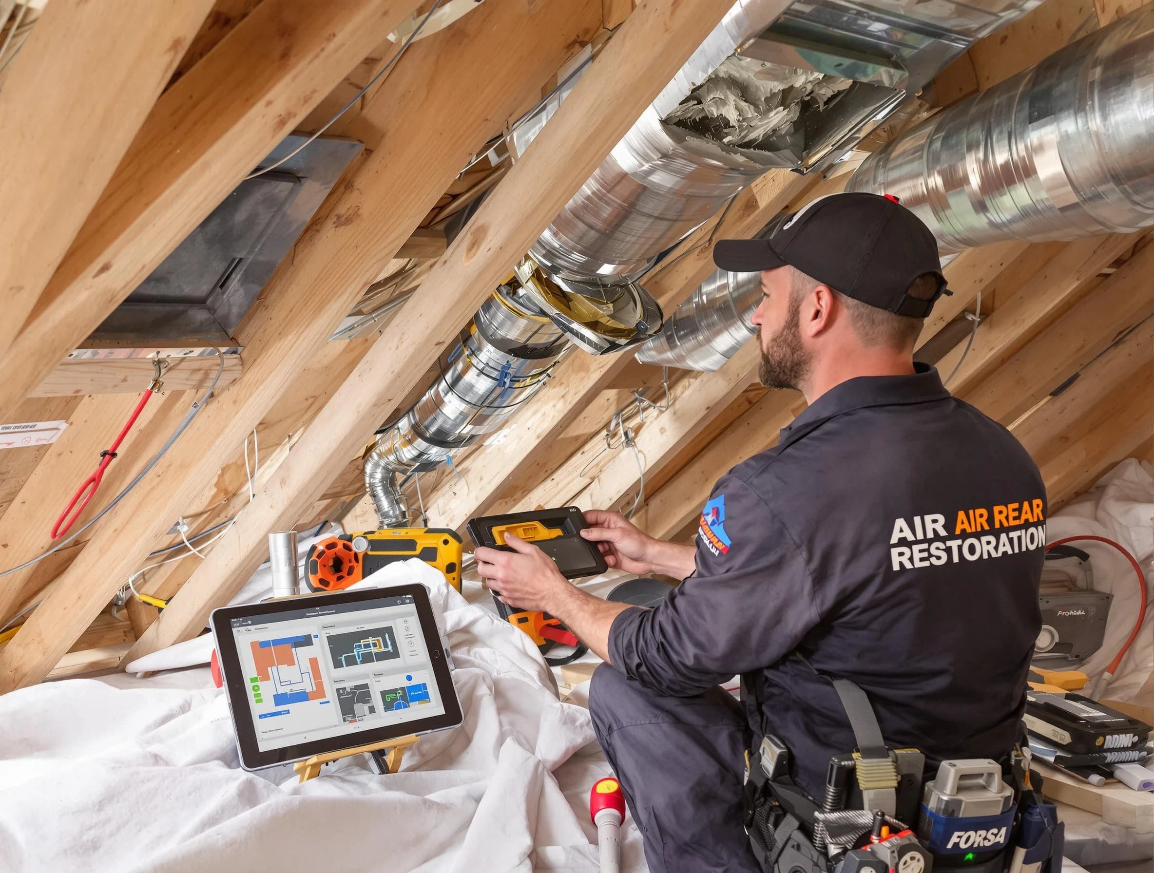 Sun City West Air Duct Cleaning technician performing precise duct repair work in Sun City West