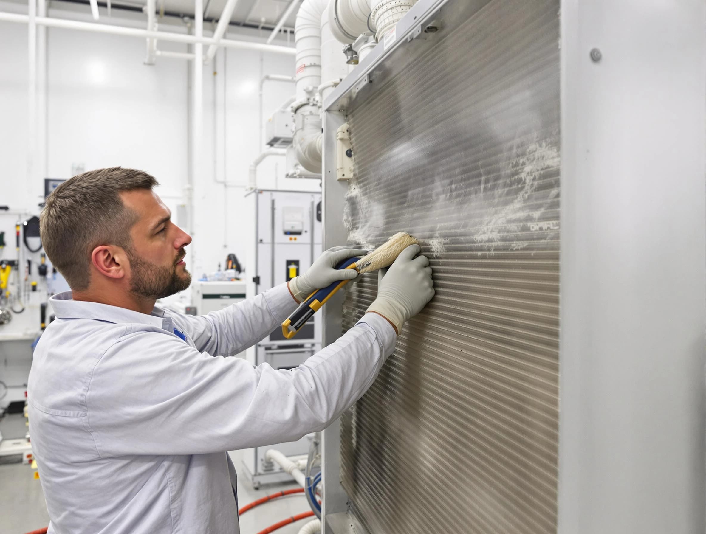 Sun City West Air Duct Cleaning technician performing precision commercial coil cleaning at a Sun City West business