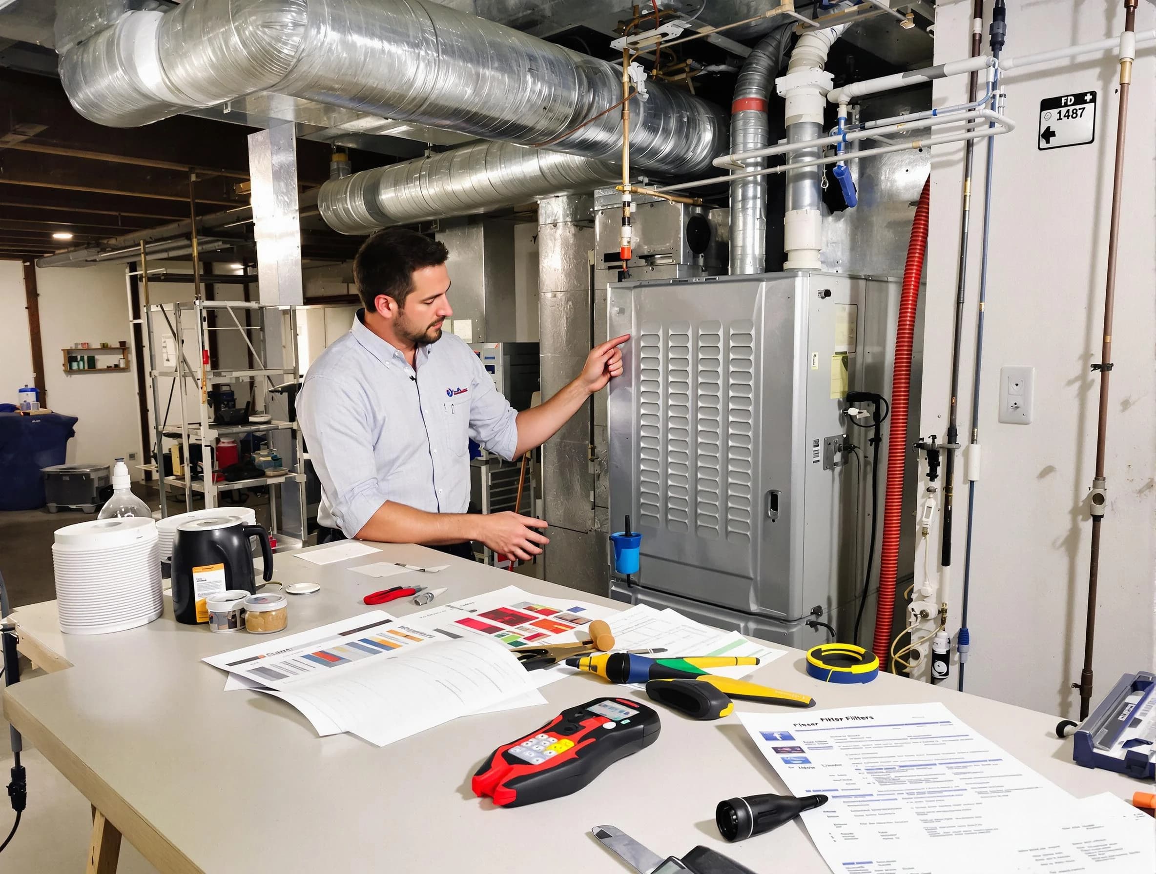 Sun City West Air Duct Cleaning inspector conducting detailed filter system evaluation using professional diagnostic tools in Sun City West