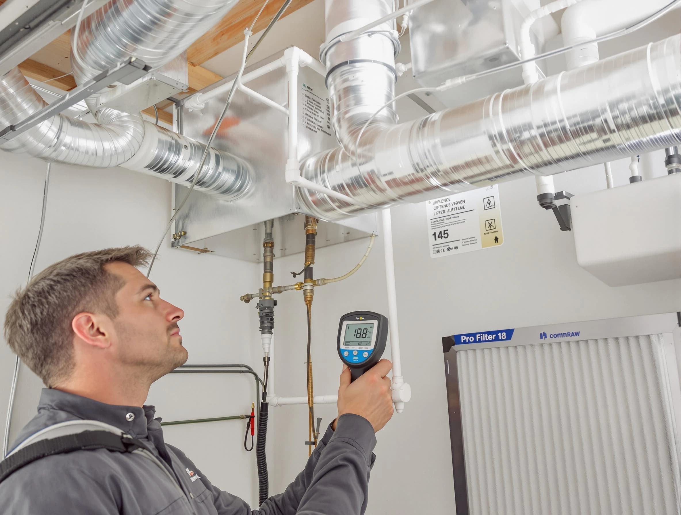 Sun City West Air Duct Cleaning expert conducting detailed filter system inspection using diagnostic tools in Sun City West