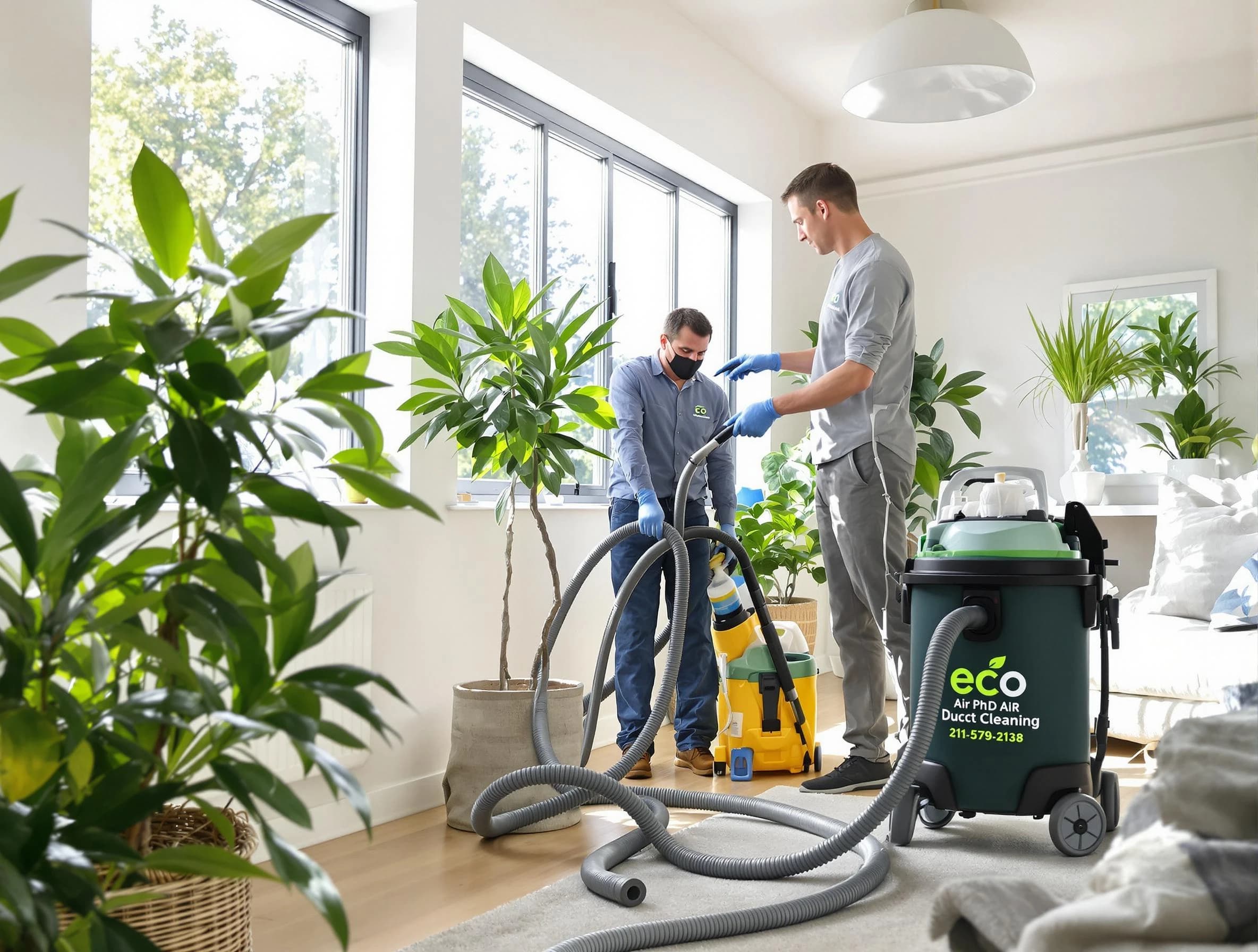 Sun City West Air Duct Cleaning technician performing eco-friendly duct cleaning using sustainable methods in Sun City West