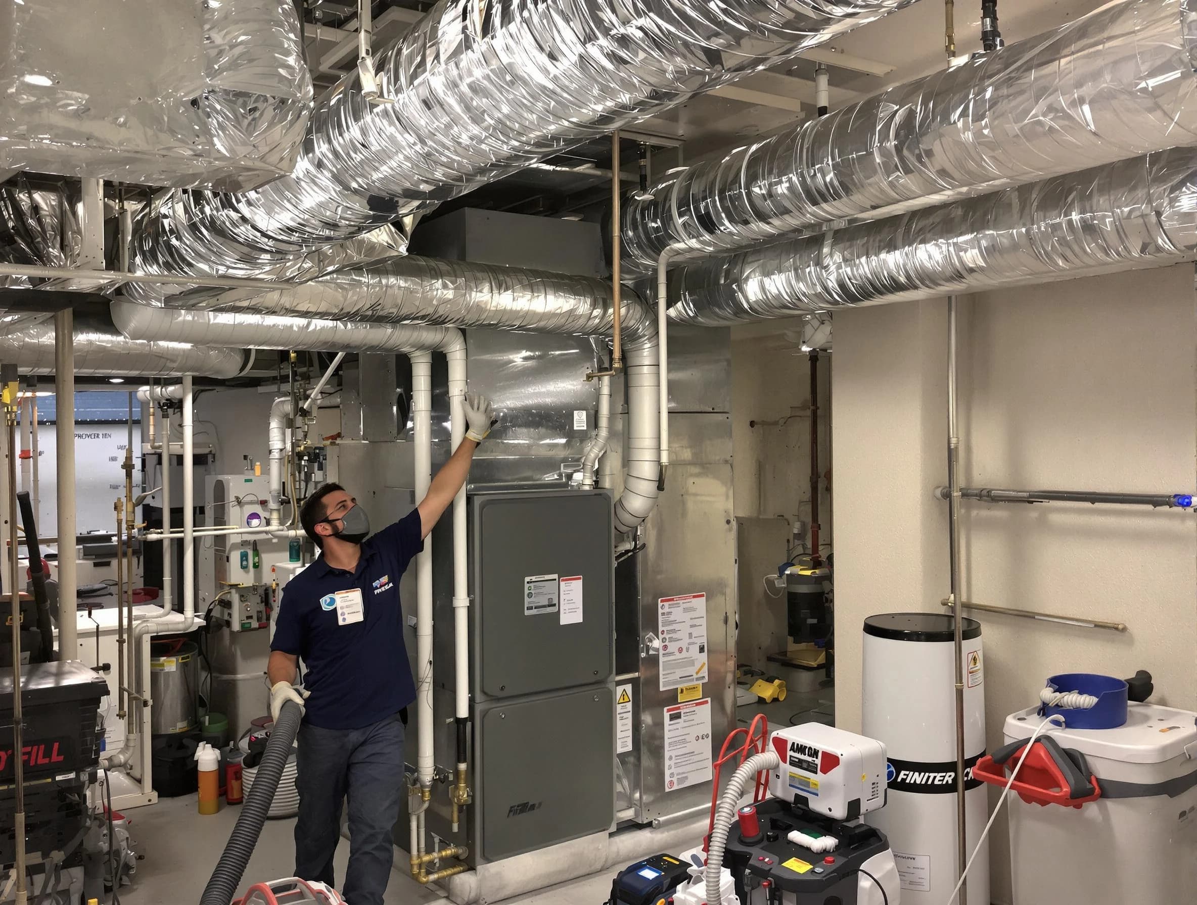 Sun City West Air Duct Cleaning specialist performing thorough furnace duct cleaning in a Sun City West residence