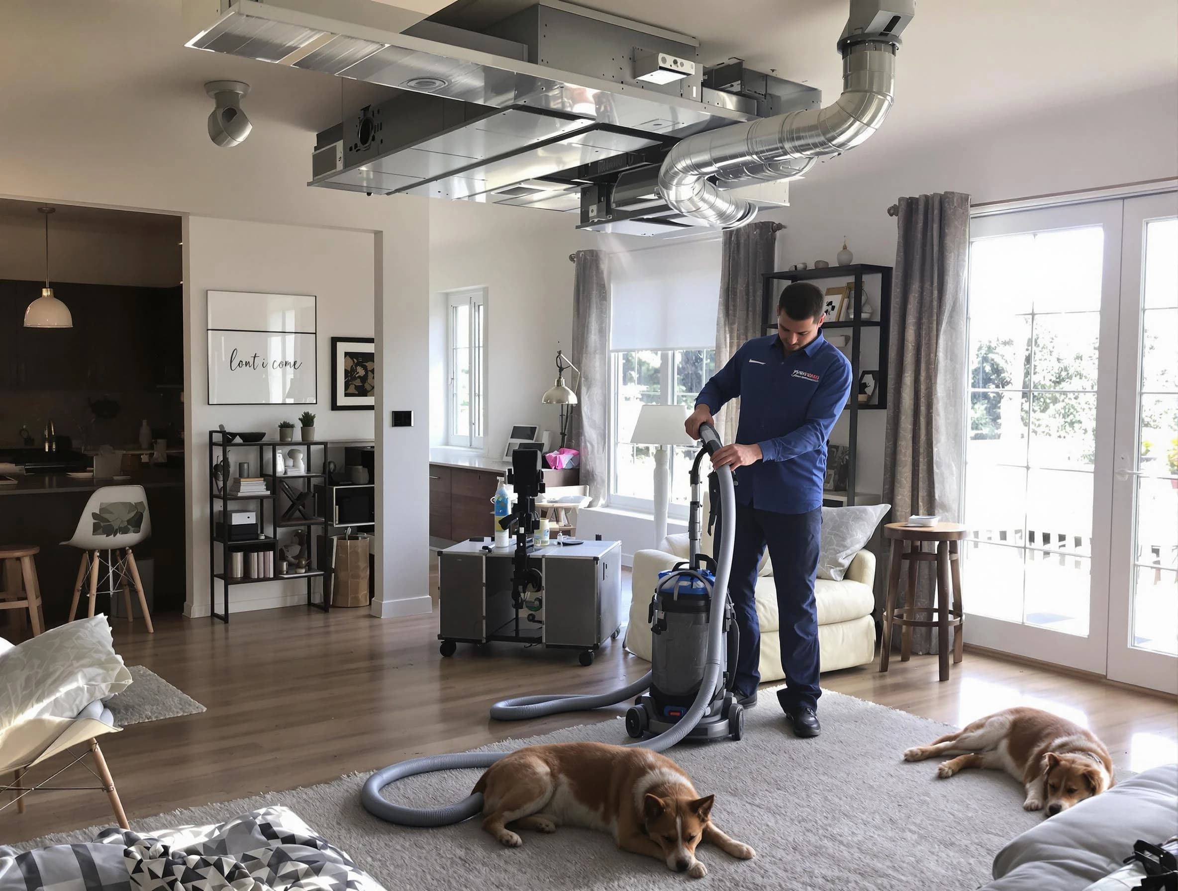 Sun City West Air Duct Cleaning technician performing detailed indoor duct cleaning for improved air quality in Sun City West