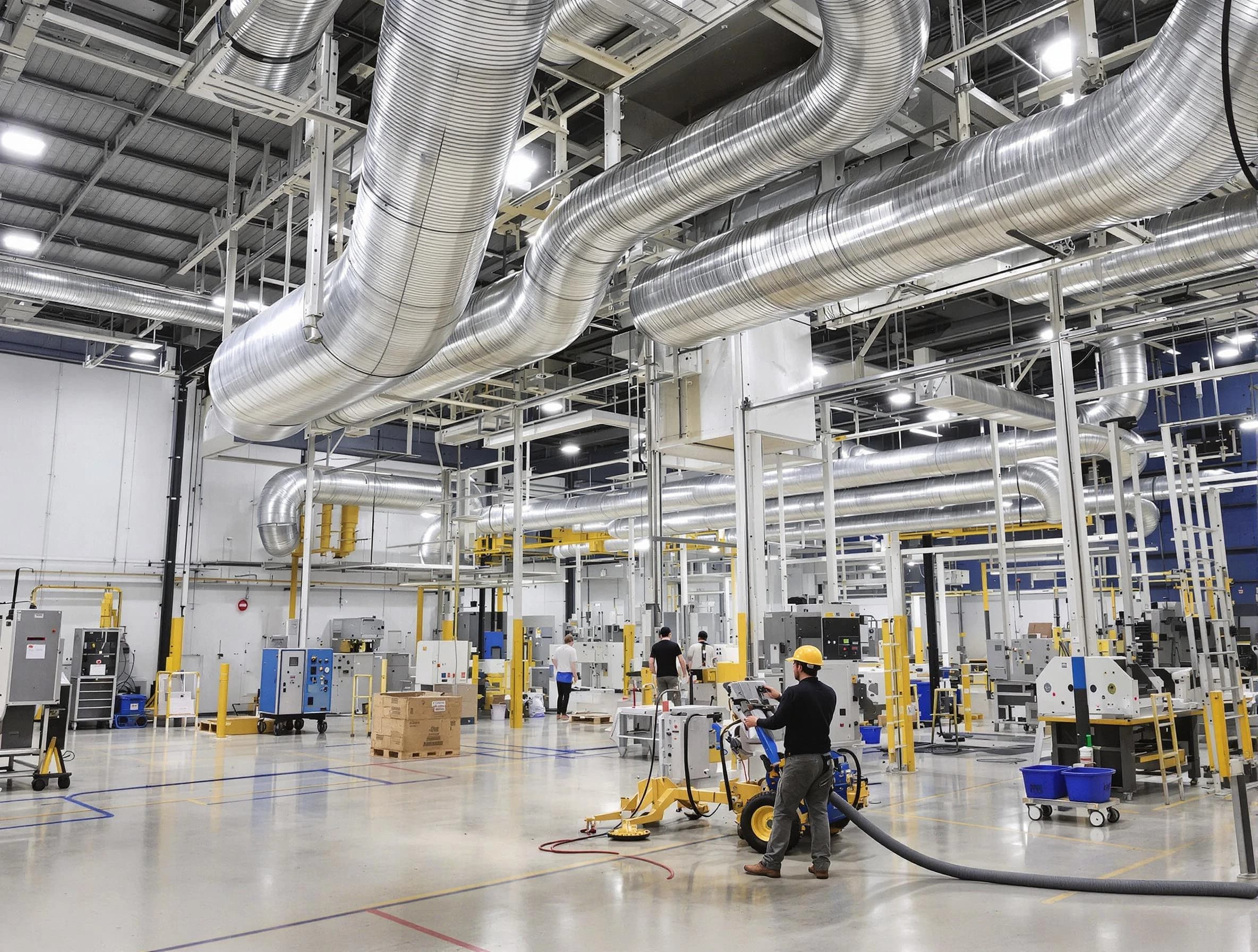 Sun City West Air Duct Cleaning team performing comprehensive industrial duct cleaning at a large facility in Sun City West