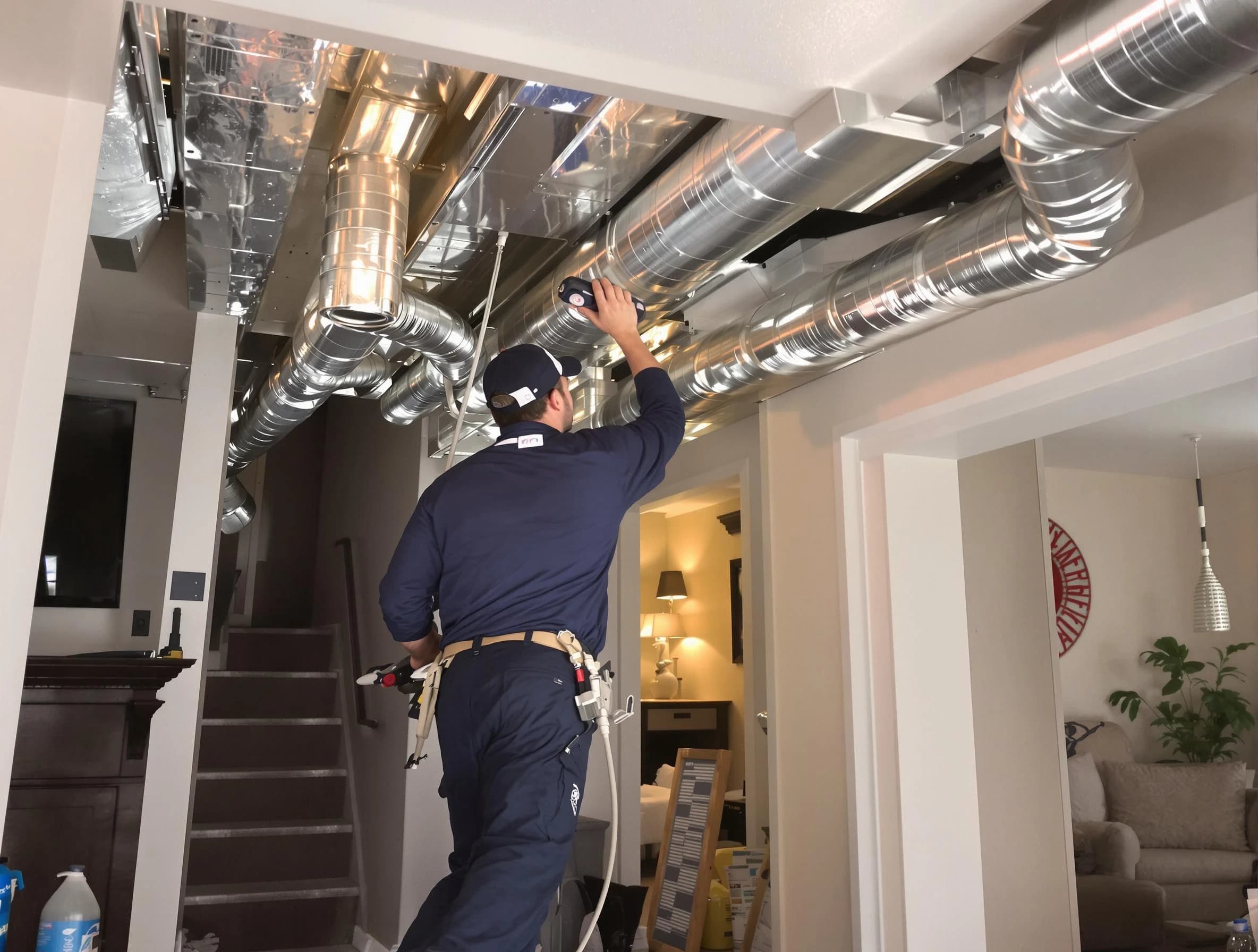 Sun City West Air Duct Cleaning expert performing specialized duct cleaning in a mobile home in Sun City West