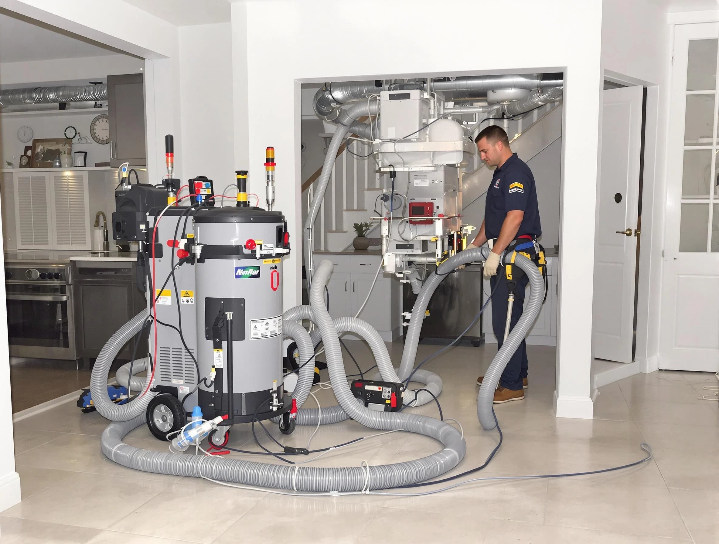 Sun City West Air Duct Cleaning technician operating negative pressure cleaning equipment for thorough duct maintenance in Sun City West