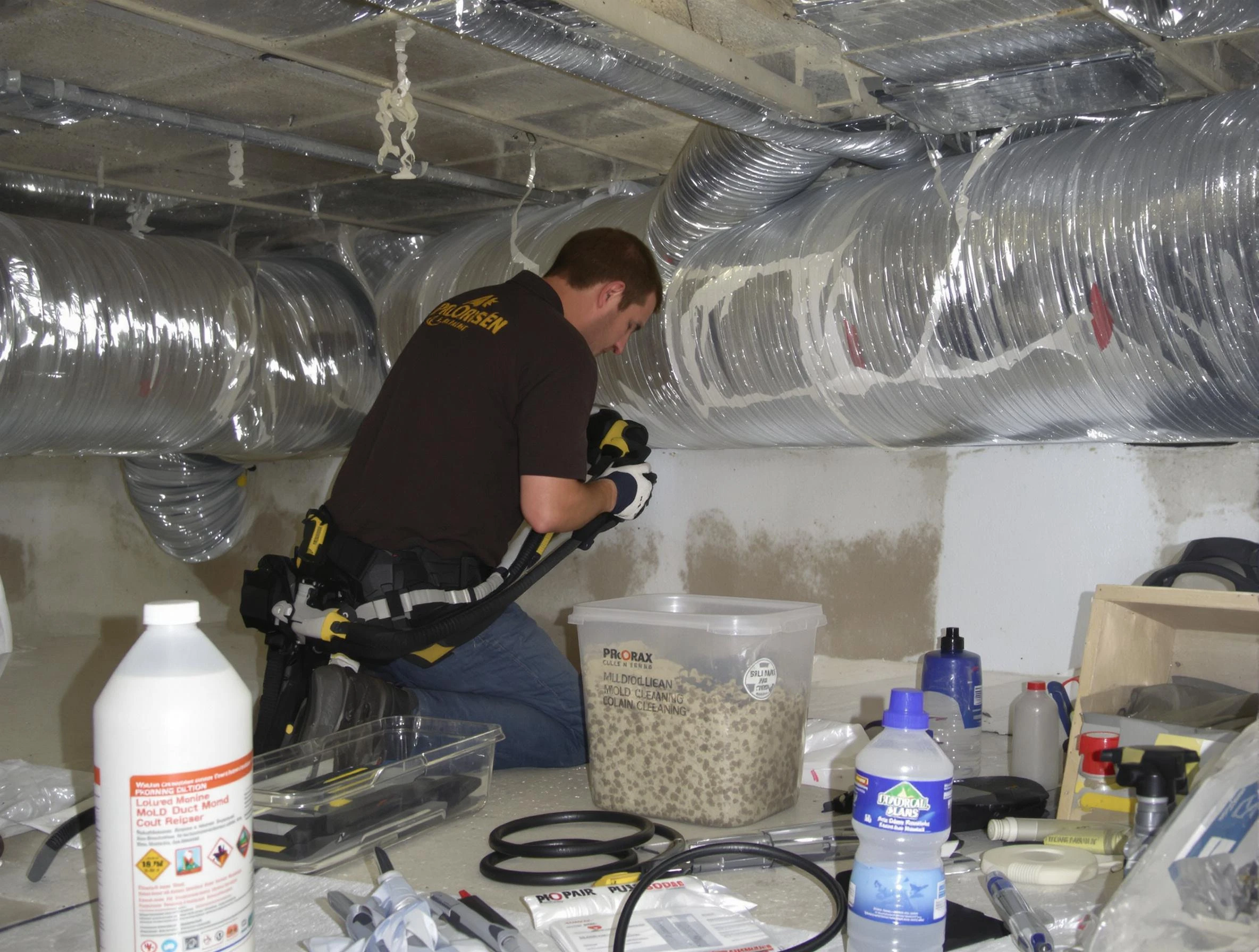 Sun City West Air Duct Cleaning specialist performing professional mold removal from air ducts in Sun City West