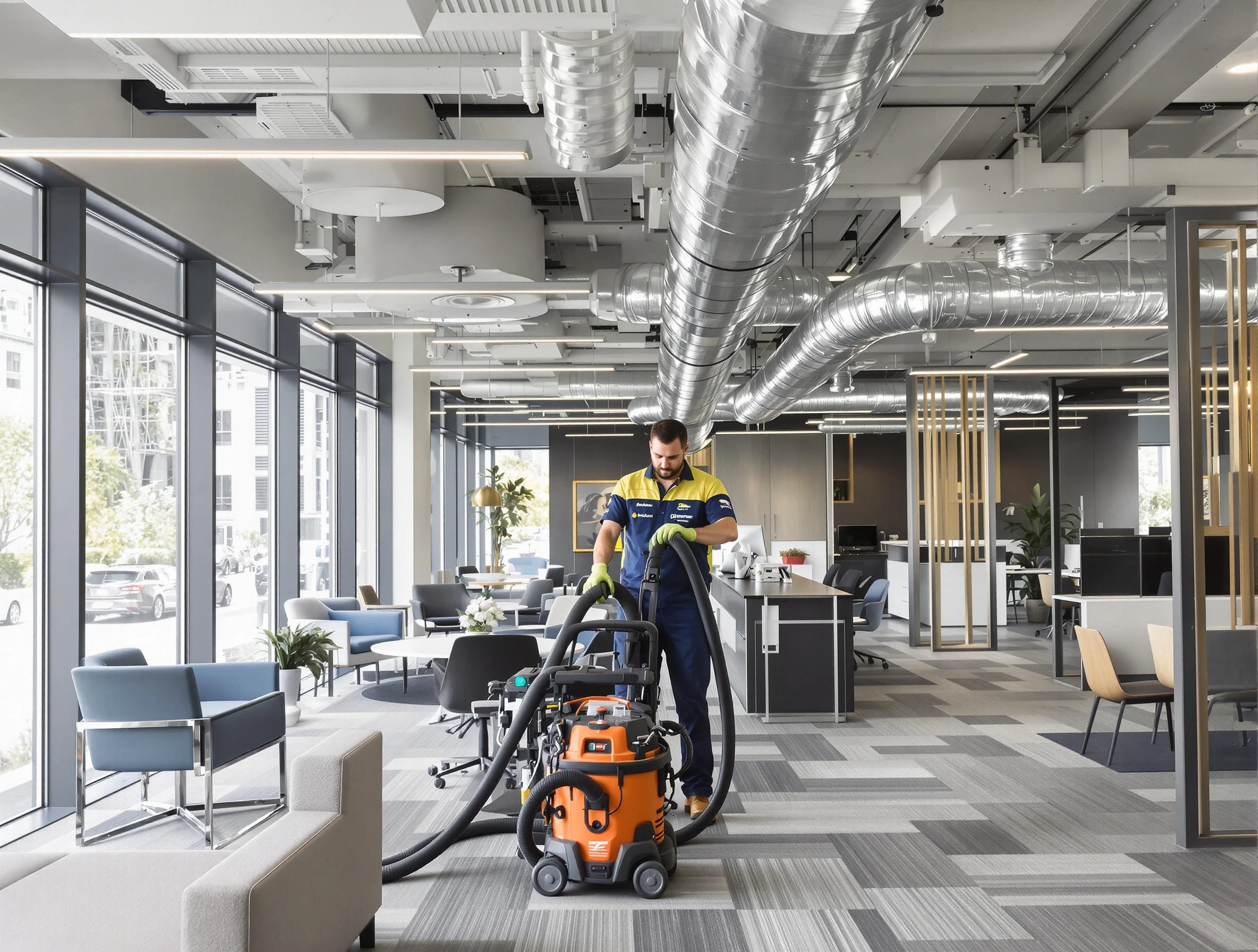 Sun City West Air Duct Cleaning team performing thorough commercial duct cleaning at a Sun City West business center